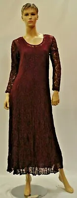 $18.99 • Buy Maroon Lacey Dress, Size 14, Orientique, Supporting PSC Co-op Ltd