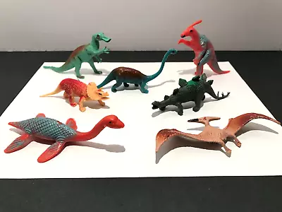 Vintage 1970's Plastic Dinosaur Lot X 7 - 7 Different Plastic Dinosaurs • $12.75