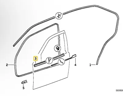 BMW E36 3-series SEDAN FRONT RIGHT INNER DOOR WINDOW SEAL WEATHER STRIP 92-99 • $100