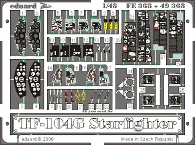 Eduard FE368 Etched Aircraft Detailling Set 1:48 Lockheed TF-104G Starfighter Pr • £6.50