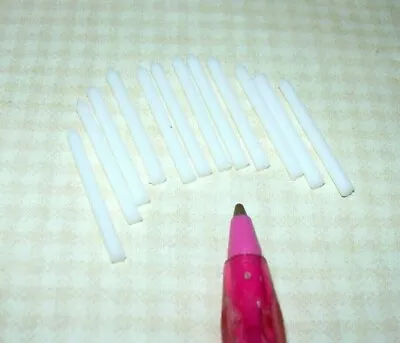 Miniature Slender White Plastic Candles (15/16  Long) Set Of 12: DOLLHOUSE 1:12 • $2.98