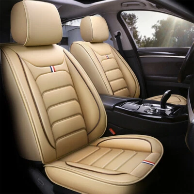$68.99 • Buy Luxury Leather Universal Car 5 Seat Cover Full Set Front Rear Cushion Protector
