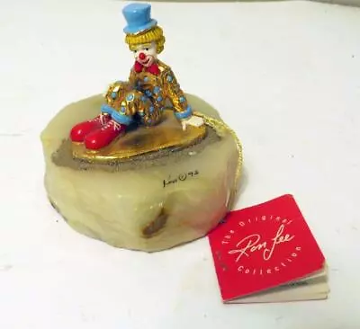 Ron Lee Small Clown Seating On Onyx Base 24k Gold Accent • $14.95