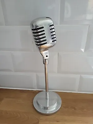 Silver Aluminium Retro Style Silver Tone Microphone Ornament • £45