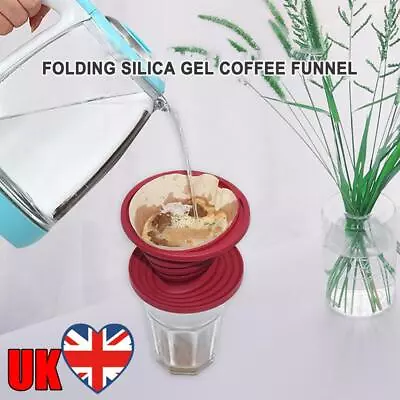 Collapsible Silicone Coffee Dripper Filter Foldable Cone Drip Cup Coffee Maker • £6.83