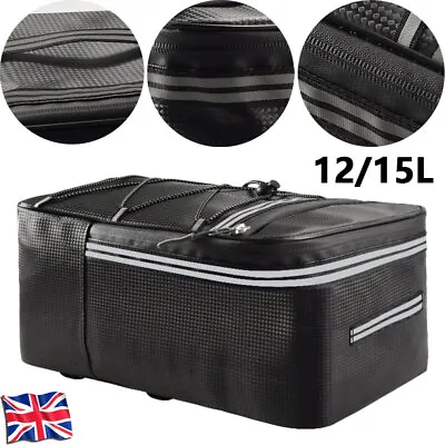 Bicycle Rear Seat Bag Bike Waterproof Pannier Saddle Bag With Reflective Strip • £10.44