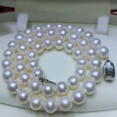 Classic AAA10-11mm South Sea Round White Pearl Necklace 18inch 925s • $227.04