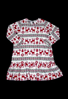 Hanna Andersson Girls Nightgown Pajamas Size 140 US 10 Nordic Reindeer XMAS • $29.95