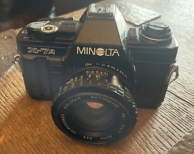 Minolta X-7A 35mm SLR Camera W/Kalimar 50mm F1.7 Lens. For Parts/Sold AS-IS • $30