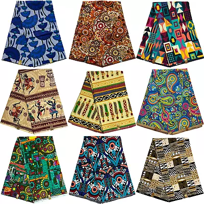 £42.98 • Buy African Fabric Print Cotton Multicoloured Ankara Yards Sawing Material