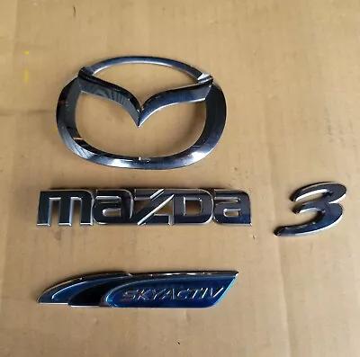 2010 2011 2012 2013 MAZDA 3 SKYACTIV Chrome Rear Trunk Emblem Logo Badge Set OEM • $25