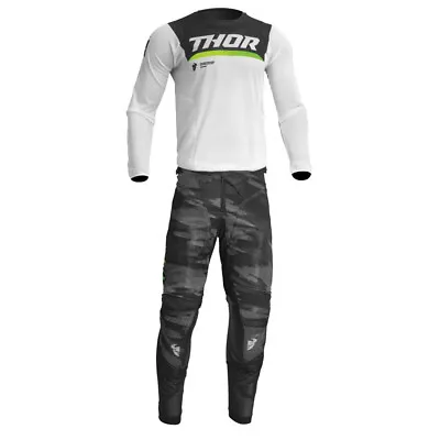 Thor 2024 Pulse Air Cameo Motocross Offroad Jersey Pant Combo Gray Camo/White • $129.90
