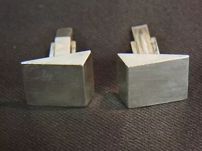 Rotter Sterling Silver Wedge Block Cufflinks Mid Century Modern MCM Signed 27gr • $49.95