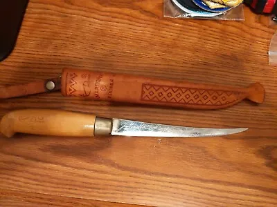 J. MARTTIINI Made In Finland Fixed Blade Knife & Leather Sheath Vintage - F3 • $18.99