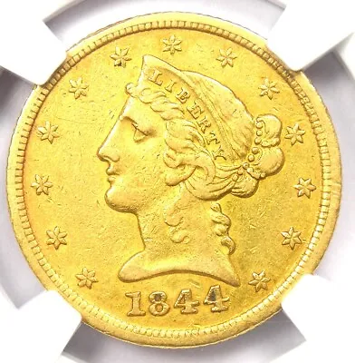 1844-D Liberty Gold Half Eagle $5 - NGC AU Details - Rare Dahlonega Gold Coin! • $4070.75