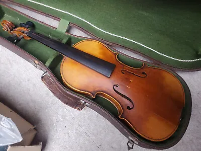 Nice Old 4/4 Violon  Conservatory Violin Stainer  Branding Nicely Flamed Back! • $299