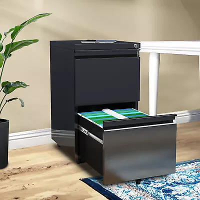 2-Drawer Vertical File Cabinet With Lock 20  Deep Mobile Metal Filing Cabinet • $126.76