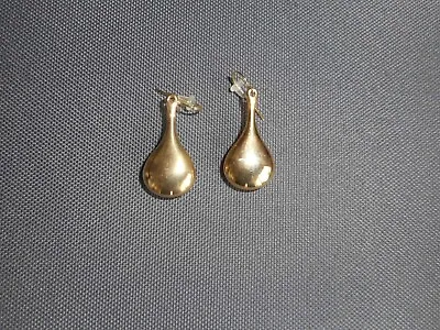 14Kt Yellow Gold Milor Italy Resin Filled Teardrop Dangle Earrings - EUC • $175