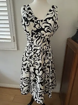 Vintage 50's 60's Hawaii Cotton Swing Rockabilly Dress Black & White • $50