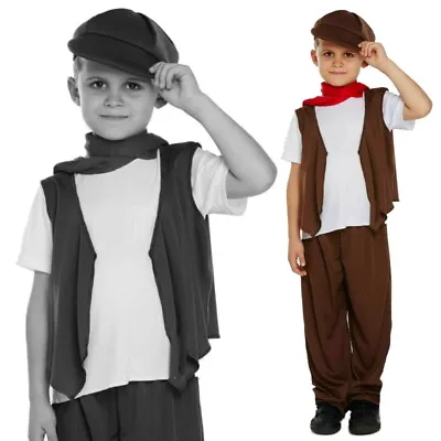 £10.95 • Buy Childrens Boys Chimney Sweep Mary Poppins Fancy Dress Costume Age 4-12 Years