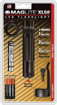 Mag-Lite 4.75  XL-50 Black Aluminum Body LED Flashlight Tactical Combo 63214 • $63.85