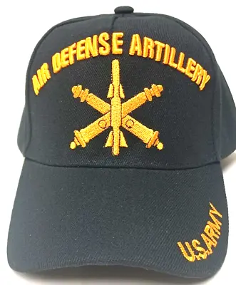 Army Air Defense Artillery Military Hat Cap Black Adjustable • $10.50