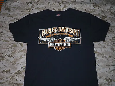 Harley-Davidson Motorcycles Danbury Conn. Black  T-Shirt Men’s Lg. • $17.65
