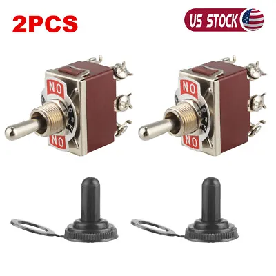 2pcs Heavy Duty 6 Terminal Toggle Switch 20A/250V Momentary SPDT (On)-Off-(On) • $9.99