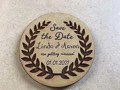 $29.95 • Buy Personalised Wedding  Save The Date  Fridge Magnets -  X 50pc
