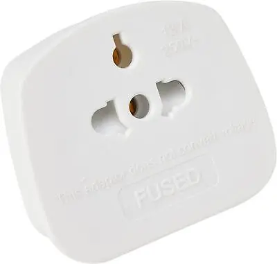 Travel Adaptor Power Plug INT EUUS To UK 3 Pin 13A Fused Pack Size  1 | 2 | 3 • £3.99