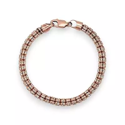 Ice Chain Bracelet - 10K Rose Pave Gold • $899.99