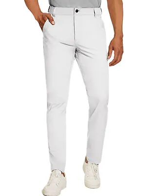 Men's Stretch Dress Pants Waterproof Slim Fit Golf Casual Workwear Chino Trouser • $24.99