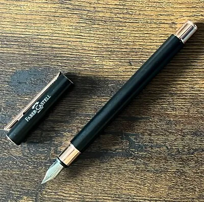 Faber-Castell NEO Slim Fountain Pen - Black Matte W/ Rose Gold • $45