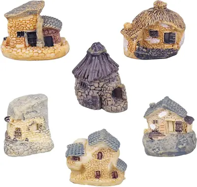 6Pcs Miniature Fairy Garden House Accessories Mini Fairy Stone Cottage Tiny Hou • $7.85