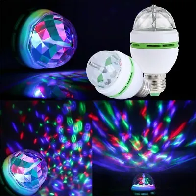 E27 RGB Crystal Ball Auto Rotating LED Stage Light Bulb Disco Party Bulb Lamp • $6.89
