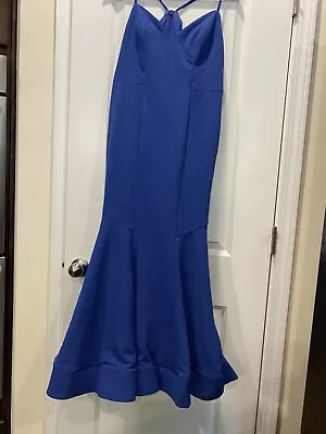 Brand New Azazie Blue Stretchy Sleeveless Mermaid Dress Size C Large Dress Gown • $64