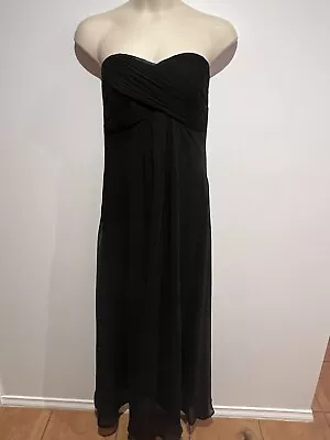 Elegant Evening Black Sleeveless Long Dress/ Pleated Size M Lined Polyester GC • $25