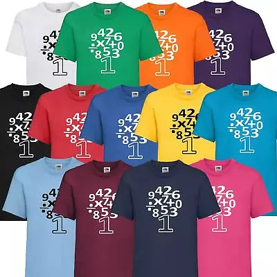 Childrens Novelty Maths Day T-Shirt Number Symbol Boys Girls Kids School Tee Top • £5.25