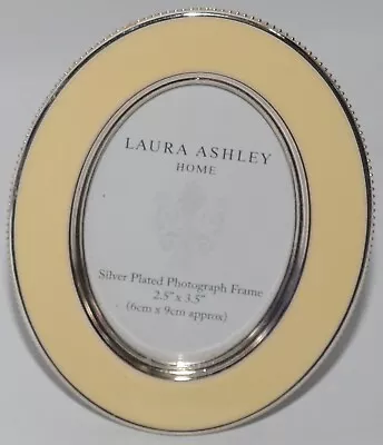 Laura Ashley Ivroy Enamel & Silver Plate Oval Photo Picture Frame • £32.50