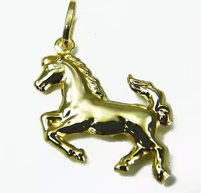 9ct Yellow Gold Prancing Horse Stallion Charm / Pendant & Branded Ophir Gift Box • £51.87