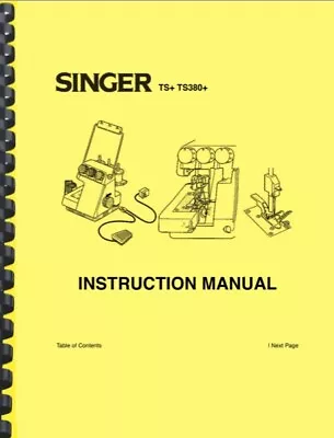 Singer TS380 Plus Tiny Serger OWNER'S INSTRUCTION MANUAL • $17.95