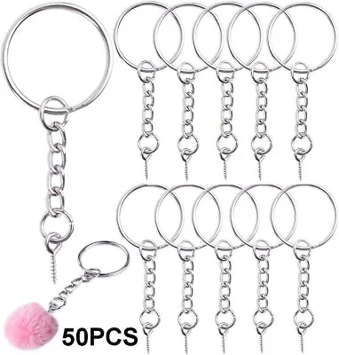 £6.33 • Buy Rings DIY Accessories Key Chains Kits Keyring With Eye Screws Jewelry Making