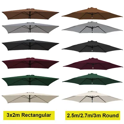 £24.99 • Buy 2.5m 2.7m 3m 3x2m Replacement Fabric Parasol Canopy Cover For 6 8 Arm Umbrella