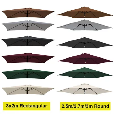 2.5m 2.7m 3m 3x2m Replacement Fabric Parasol Canopy Cover For 6 8 Arm Umbrella • £23.99