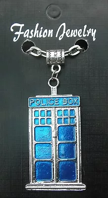 Tardis Pendant Necklace 20  Or 24  Inch Chain Blue Police Box Charm • £5.49