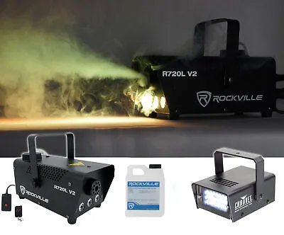 Rockville R720L LED Fog/Smoke Machine W/Remote+MINI STROBE LED (replaces CH-730) • $68.90