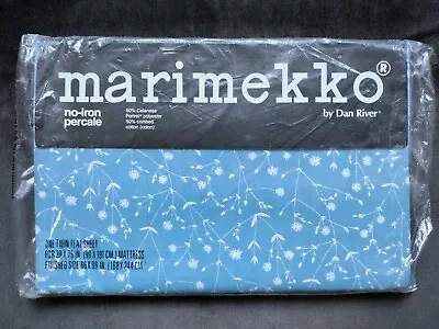 Marimekko Dan River Twin Flat Sheet Dead Stock Vintage Meadow Blue • $29.99