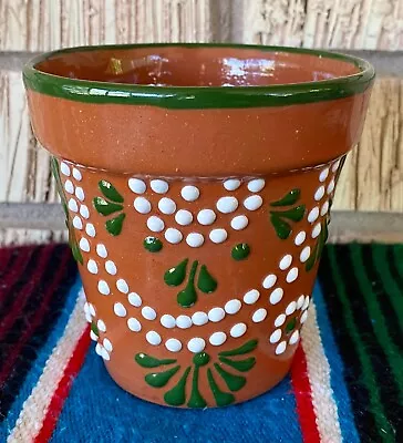 Mexican Ceramic Flower Pot Planter Folk Art Pottery Handmade Talavera #6 • $14.99