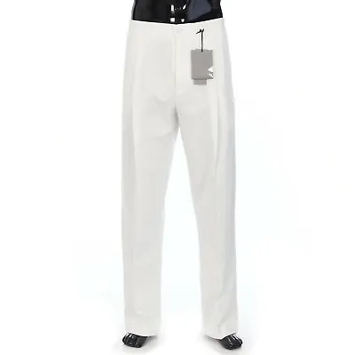 DIOR 1350$ Cropped Chino Pants In White Cotton Faille • $945