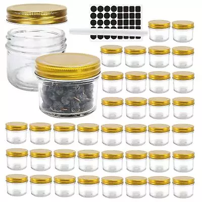 40 Pack 4 Oz Glass Mason Jars With Regular Gold Lids Perfect Canning Jars Co... • $35.18